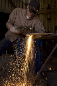 Always wear protective gear such as goggles, a face mask or gloves to ensure safety while welding.
