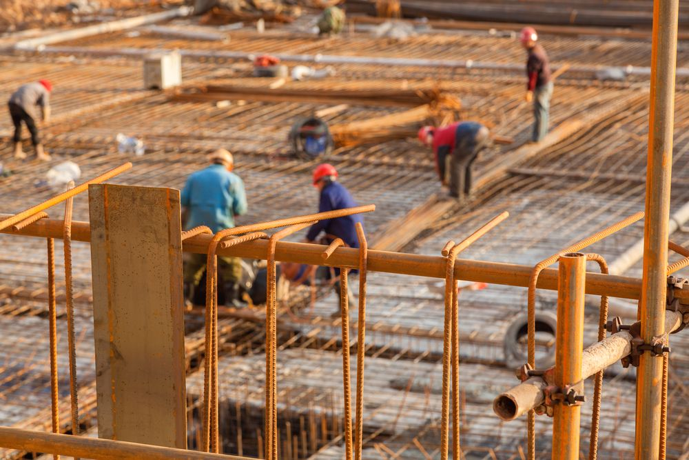 construction site with workers 