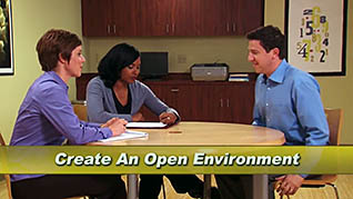 Leadership – Create An Open Environment thumbnails on a slider