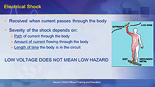 OSHA General Industry: Electrical Safety thumbnails on a slider