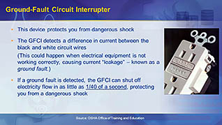 OSHA General Industry: Electrical Safety thumbnails on a slider