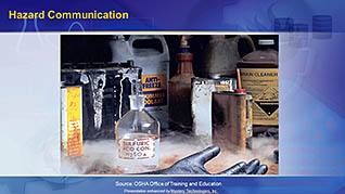 OSHA General Industry: Hazard Communications thumbnails on a slider