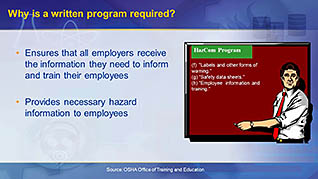 OSHA General Industry: Hazard Communications thumbnails on a slider