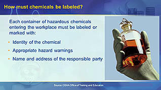 OSHA General Industry: Hazard Communications thumbnails on a slider