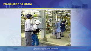 OSHA General Industry: Introduction to OSHA thumbnails on a slider