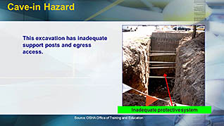 OSHA Construction: Excavation Safety thumbnails on a slider