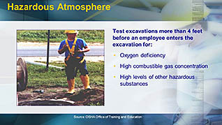 OSHA Construction: Excavation Safety thumbnails on a slider