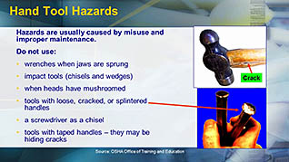 OSHA Construction: Hand and Power Tool Safety thumbnails on a slider