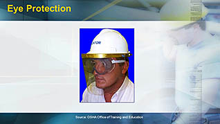 OSHA Construction: Personal Protective Equipment thumbnails on a slider