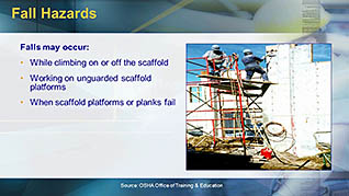 OSHA Construction: Scaffolding Safety thumbnails on a slider