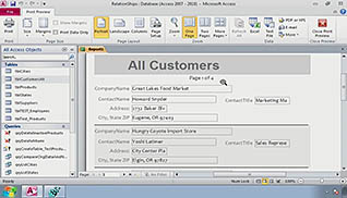 Microsoft Access 2010: Customizing Reports thumbnails on a slider