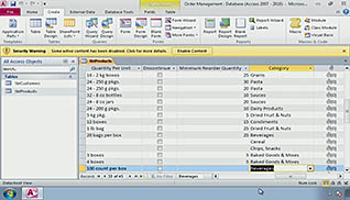 Microsoft Access 2010: Managing Data in a Table thumbnails on a slider