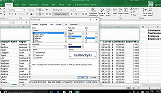 Microsoft Excel 2016 Level 1.4: Formatting a Worksheet thumbnails on a slider