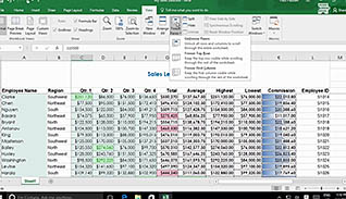 Microsoft Excel 2016 Level 1.1: Getting Started thumbnails on a slider