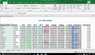 Microsoft Excel 2016 Level 1.6: Managing Workbooks thumbnails on a slider