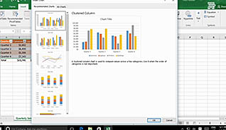 Microsoft Excel 2016 Level 2.4: Visualizing Data with Charts thumbnails on a slider