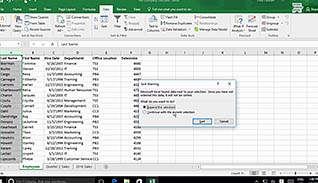 Microsoft Excel 2016 Level 2.2: Working with Lists thumbnails on a slider