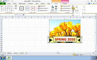 Microsoft Excel 2010: Inserting Graphic Objects thumbnails on a slider