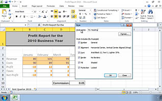 Microsoft Excel 2010: Modifying the Appearance of a Worksheet thumbnails on a slider