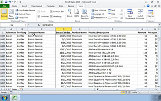 Microsoft Excel 2010: Managing an Excel Workbook thumbnails on a slider
