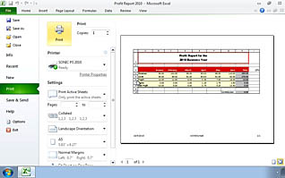 Microsoft Excel 2010: Printing Excel Workbooks thumbnails on a slider