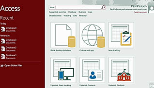 What’s New in Microsoft Office 2016: Working With Access 2016 thumbnails on a slider