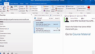 What’s New in Microsoft Office 2016: Working With Outlook 2016 thumbnails on a slider