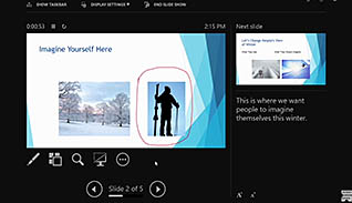 What’s New in Microsoft Office 2016: Working With PowerPoint 2016 thumbnails on a slider
