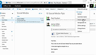 Microsoft Office 365: Mail thumbnails on a slider