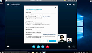 Microsoft Office 365: Skype For Business thumbnails on a slider