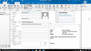 Microsoft Outlook 2016 Level 1.6: Working with Contacts thumbnails on a slider