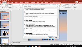 Microsoft PowerPoint 2016 Level 2.7: Securing and Distributing a Presentation thumbnails on a slider