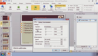 Microsoft PowerPoint 2010: Adding Special Effects to a Presentation thumbnails on a slider