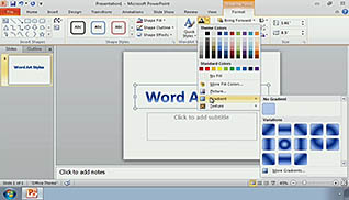 Microsoft PowerPoint 2010: Formatting Text on Slides thumbnails on a slider