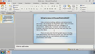 Microsoft PowerPoint 2010: Formatting Text on Slides thumbnails on a slider