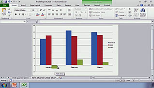 Microsoft PowerPoint 2010: Working with Tables and Charts thumbnails on a slider