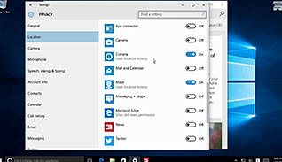 Using Windows 10: Using Security Features thumbnails on a slider