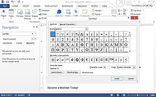 Microsoft Word 2013: Inserting Graphic Objects thumbnails on a slider