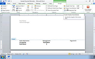 Microsoft Word 2010: Controlling the Appearance of Pages in a Word Document thumbnails on a slider
