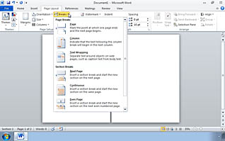 Microsoft Word 2010: Controlling Text Flow thumbnails on a slider