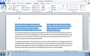 Microsoft Word 2010: Controlling Text Flow thumbnails on a slider