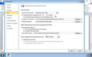 Microsoft Word 2010: Managing Document Versions thumbnails on a slider