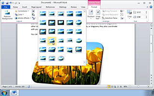 Microsoft Word 2010: Modifying Pictures thumbnails on a slider