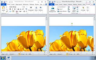 Microsoft Word 2010: Modifying Pictures thumbnails on a slider
