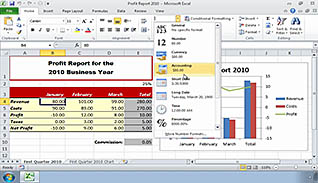 Microsoft Office 2010 and Windows 7: What’s New in Excel 2010? thumbnails on a slider