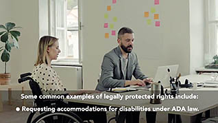 Retaliation: It’s Illegal thumbnails on a slider