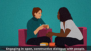 Courageous Conversations About Race thumbnails on a slider