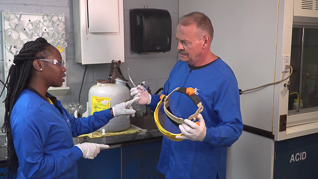 Laboratory Safety Orientation thumbnails on a slider