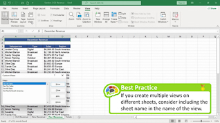 Mastering Excel 365 – Intermediate Part 2: Workbook Views thumbnails on a slider