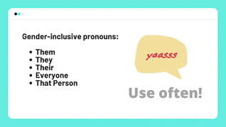 Gender Inclusive Language At Work thumbnails on a slider